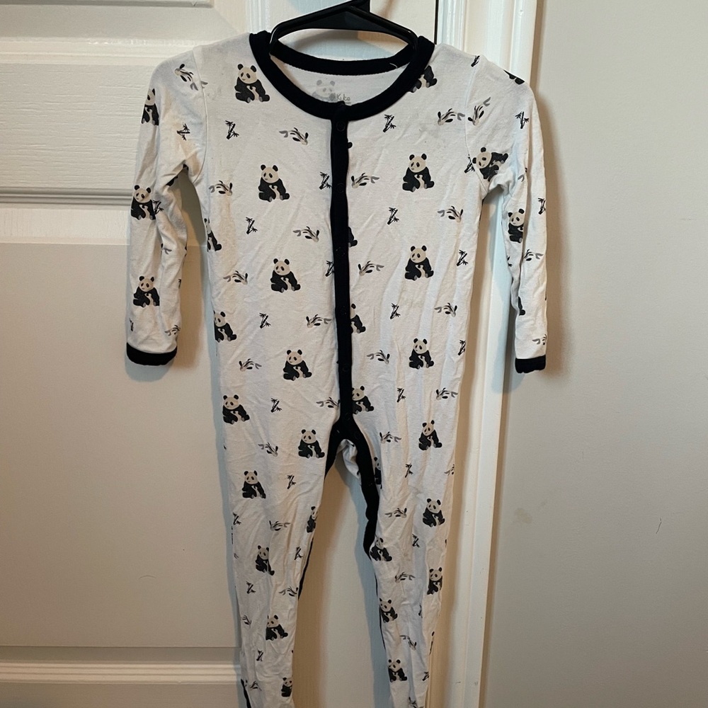 Kyte baby footed romper pyjama onesie panda print ‘zen’ size 12-18